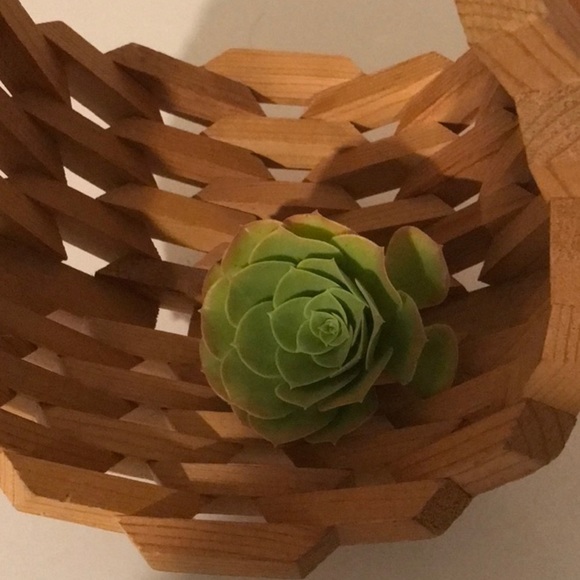 Vintage Planter Mid Century Modern Geometric Brutalist Wood Art Basket/ Planter - Picture 5 of 16